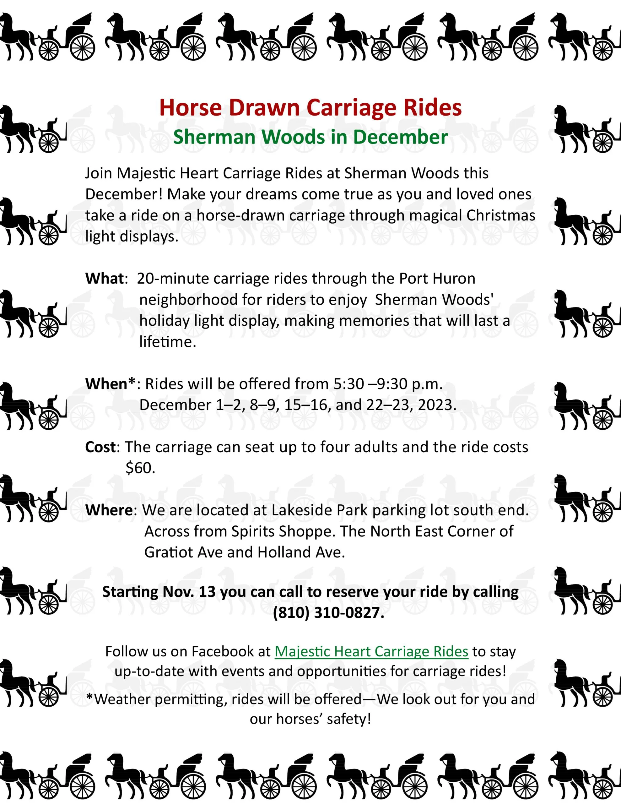 Horse Drawn Carriage Rides in Sherman Woods